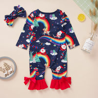 Load image into Gallery viewer, Baby Unisex Cartoon Bow Print Christmas Jumpsuits Wholesale 22120213
