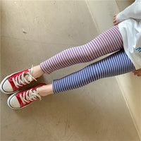 Load image into Gallery viewer, Baby Kid Girls Striped Color-blocking Pants Leggings Wholesale 221202163
