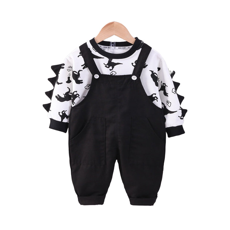 2 Pieces Set Baby Kid Unisex Dinosaur Tops And Jumpsuits Wholesale 221202165