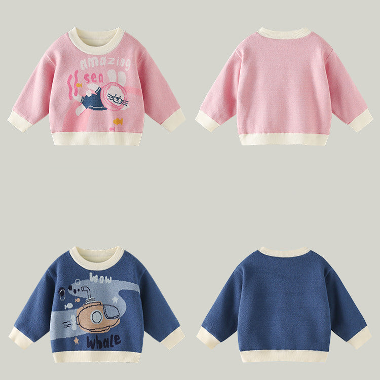 Baby Kid Unisex Letters Cartoon Sweaters Knitwear Wholesale 221202276