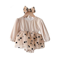Load image into Gallery viewer, Baby Girls Color-blocking Polka dots Rompers Wholesale 221202281
