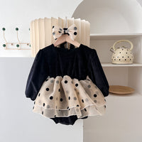 Load image into Gallery viewer, Baby Girls Color-blocking Polka dots Rompers Wholesale 221202281
