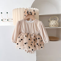 Load image into Gallery viewer, Baby Girls Color-blocking Polka dots Rompers Wholesale 221202281
