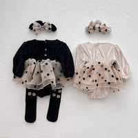 Load image into Gallery viewer, Baby Girls Color-blocking Polka dots Rompers Wholesale 221202281
