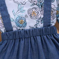 Load image into Gallery viewer, 2 Pieces Set Baby Kid Girls Flower Print Tops And Solid Color Skirts Wholesale 22120229

