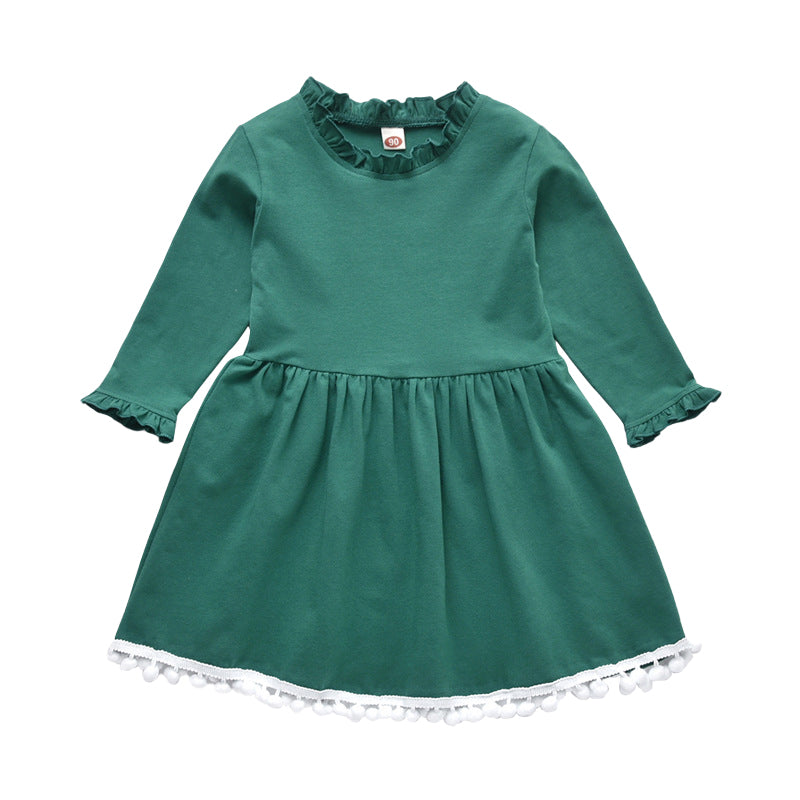 Baby Kid Girls Solid Color Dresses Wholesale 22120234