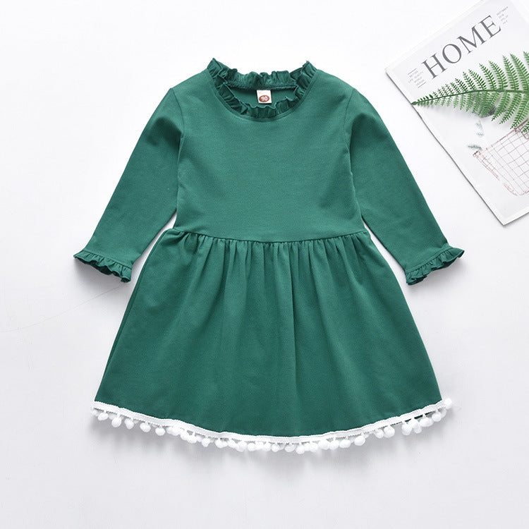 Baby Kid Girls Solid Color Dresses Wholesale 22120234