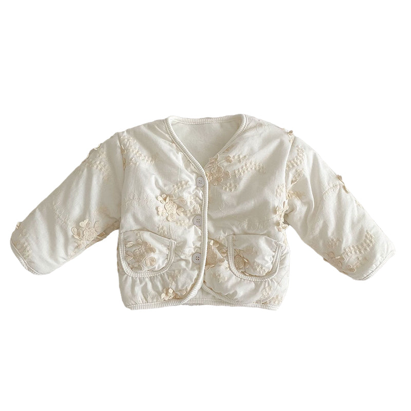 Baby Girls Flower Embroidered Jackets Outwears Wholesale 221202346