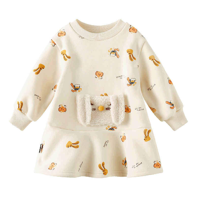 Baby Kid Girls Cartoon Print Dresses Wholesale 221202390