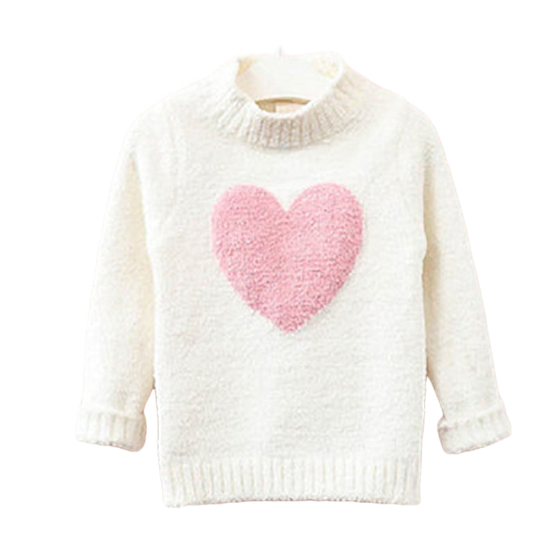 Kid Girls Love heart Crochet Sweaters Wholesale 22120241