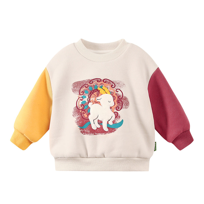 Baby Kid Unisex Color-blocking Cartoon Embroidered Hoodies Swearshirts Wholesale 221202454
