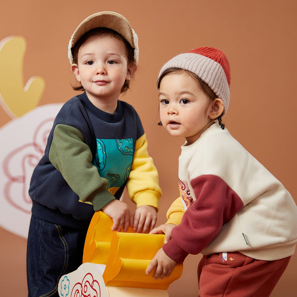 Baby Kid Unisex Color-blocking Cartoon Embroidered Hoodies Swearshirts Wholesale 221202454