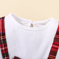 Load image into Gallery viewer, 2 Pieces Set Baby Kid Girls Bow Tops And Checked Pants Wholesale 221202458
