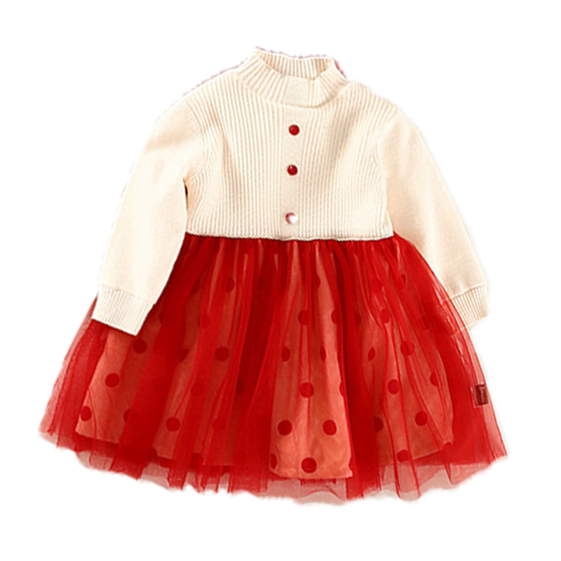 Baby Kid Girls Polka dots Christmas Dresses Wholesale 221202538