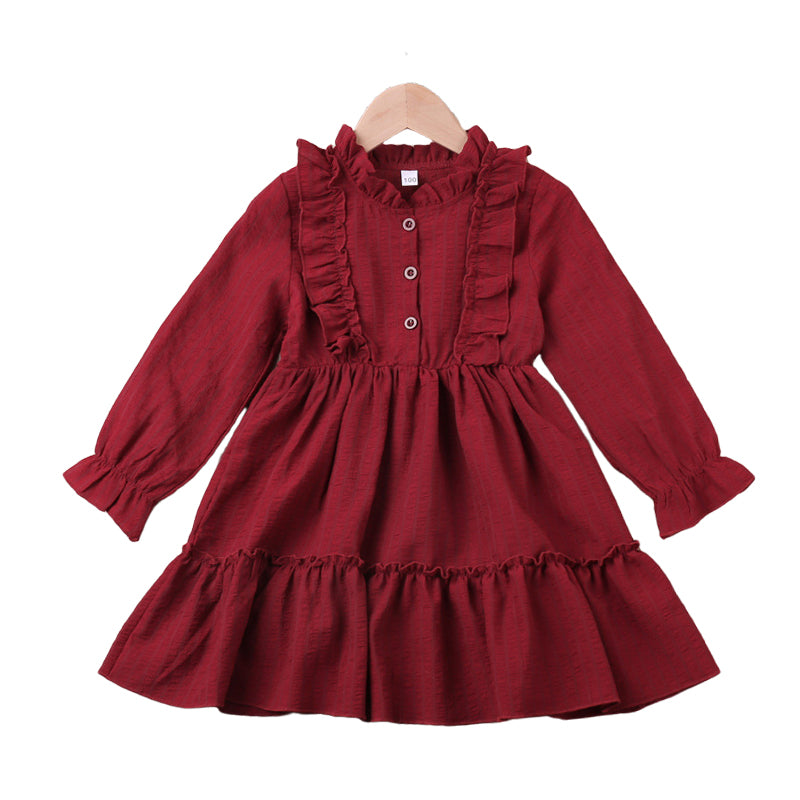 Baby Kid Girls Solid Color Dresses Wholesale 22120257