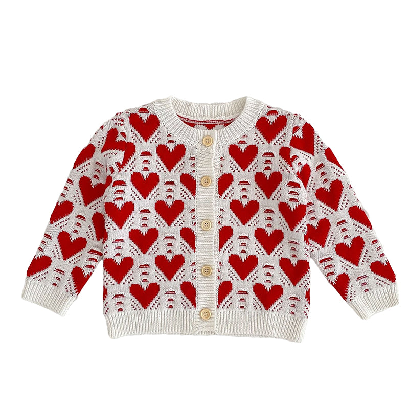 Baby Girls Love heart Crochet Cardigan Rompers Wholesale 221202593