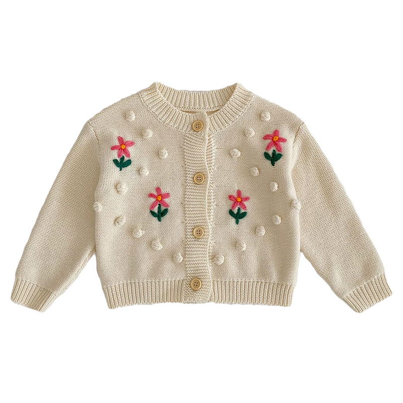 Baby Kid Girls Flower Crochet Cardigan Wholesale 221202595