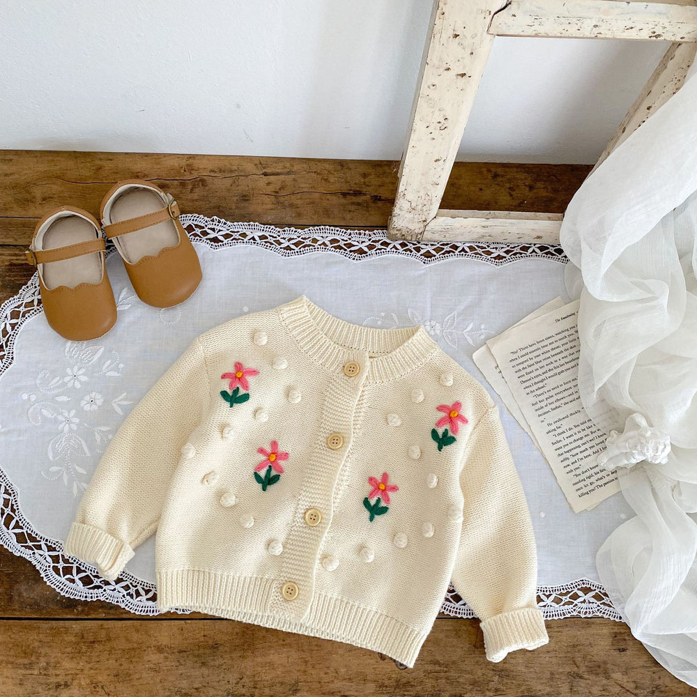 Baby Kid Girls Flower Crochet Cardigan Wholesale 221202595
