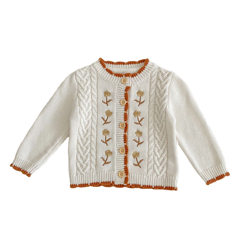 Baby Kid Girls Flower Crochet Cardigan Wholesale 221202596