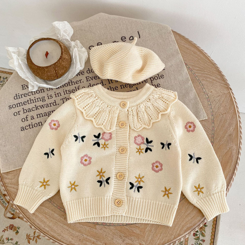 Baby Girls Flower Embroidered Cardigan Wholesale 221202617