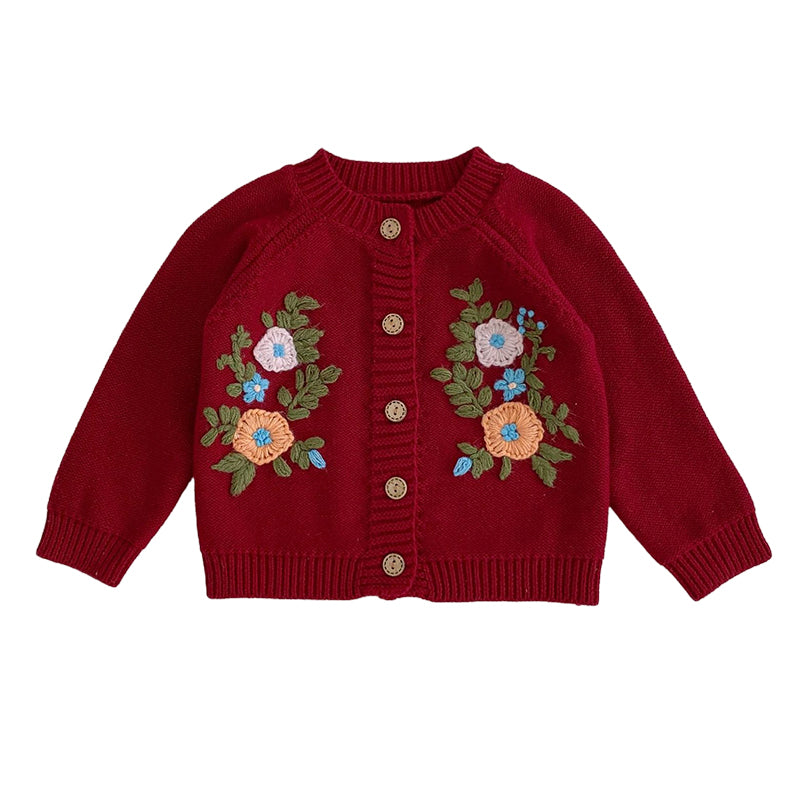 Baby Unisex Flower Cardigan Wholesale 221202619