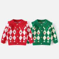 Load image into Gallery viewer, Baby Kid Girls Fruit Checked Crochet Cardigan Wholesale 221202629
