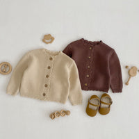 Load image into Gallery viewer, Baby Unisex Solid Color Crochet Cardigan Wholesale 221202634
