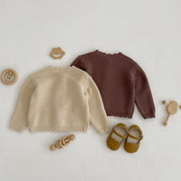 Load image into Gallery viewer, Baby Unisex Solid Color Crochet Cardigan Wholesale 221202634
