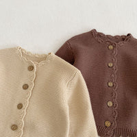 Load image into Gallery viewer, Baby Unisex Solid Color Crochet Cardigan Wholesale 221202634
