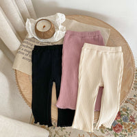 Load image into Gallery viewer, 2 Pieces Set Baby Kid Girls Solid Color Muslin&amp;Ribbed Tops And Pants Wholesale 221202637
