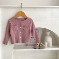 Load image into Gallery viewer, 2 Pieces Set Baby Kid Girls Solid Color Muslin&amp;Ribbed Tops And Pants Wholesale 221202637
