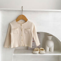 Load image into Gallery viewer, 2 Pieces Set Baby Kid Girls Solid Color Muslin&amp;Ribbed Tops And Pants Wholesale 221202637
