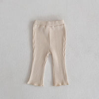 Load image into Gallery viewer, 2 Pieces Set Baby Kid Girls Solid Color Muslin&amp;Ribbed Tops And Pants Wholesale 221202637
