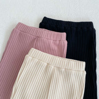 Load image into Gallery viewer, 2 Pieces Set Baby Kid Girls Solid Color Muslin&amp;Ribbed Tops And Pants Wholesale 221202637
