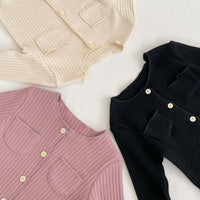 Load image into Gallery viewer, 2 Pieces Set Baby Kid Girls Solid Color Muslin&amp;Ribbed Tops And Pants Wholesale 221202637
