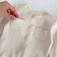 Load image into Gallery viewer, 2 Pieces Set Baby Kid Girls Solid Color Muslin&amp;Ribbed Tops And Pants Wholesale 221202637
