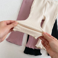 Load image into Gallery viewer, 2 Pieces Set Baby Kid Girls Solid Color Muslin&amp;Ribbed Tops And Pants Wholesale 221202637
