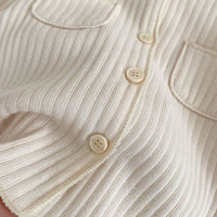 Load image into Gallery viewer, 2 Pieces Set Baby Kid Girls Solid Color Muslin&amp;Ribbed Tops And Pants Wholesale 221202637
