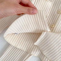 Load image into Gallery viewer, 2 Pieces Set Baby Kid Girls Solid Color Muslin&amp;Ribbed Tops And Pants Wholesale 221202637
