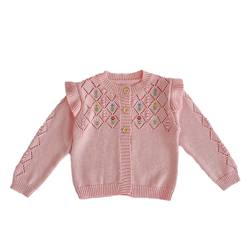 Baby Kid Girls Flower Crochet Cardigan Wholesale 221202638