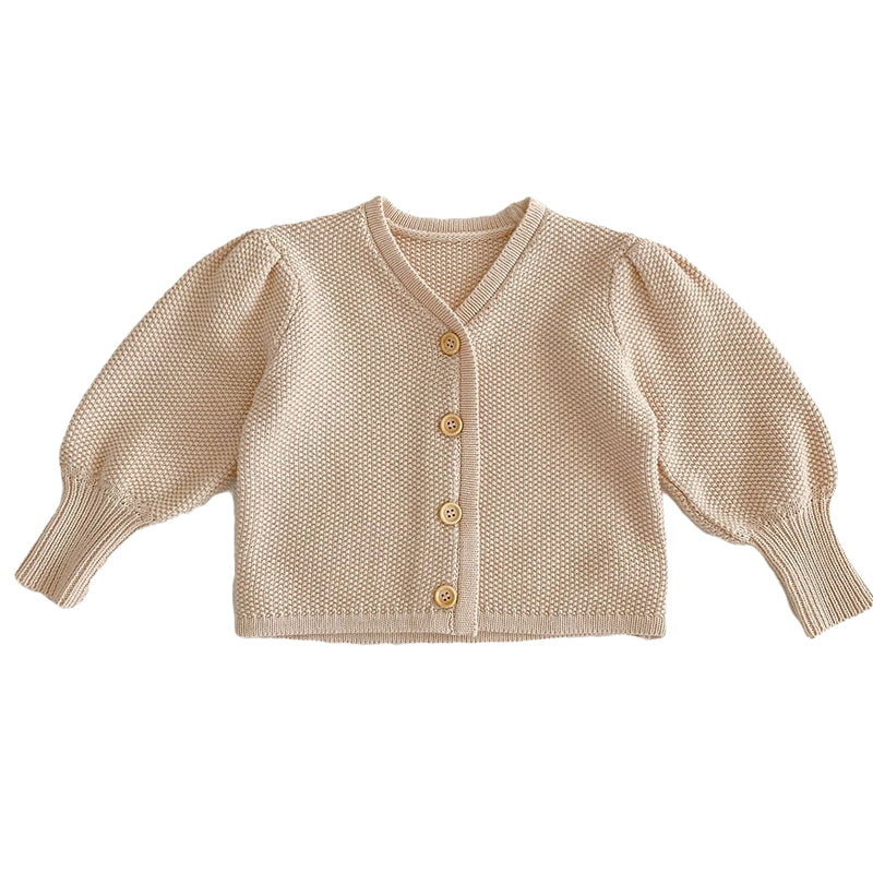 Baby Unisex Solid Color Crochet Cardigan And Ribbon Pants Wholesale 221202639
