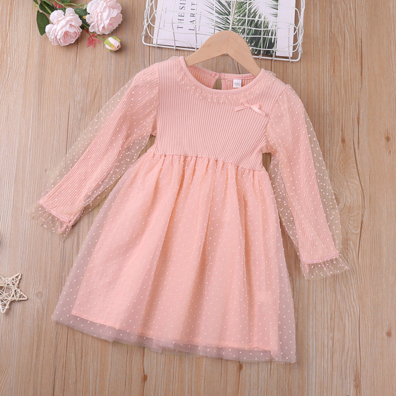 Baby Kid Girls Solid Color Dresses Wholesale 22120264