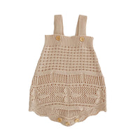 Load image into Gallery viewer, Baby Girls Solid Color Crochet Cardigan Rompers Wholesale 221202640
