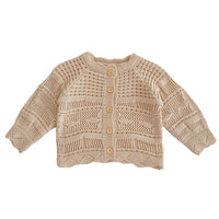 Load image into Gallery viewer, Baby Girls Solid Color Crochet Cardigan Rompers Wholesale 221202640
