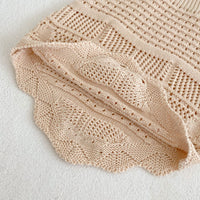 Load image into Gallery viewer, Baby Girls Solid Color Crochet Cardigan Rompers Wholesale 221202640
