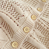 Load image into Gallery viewer, Baby Girls Solid Color Crochet Cardigan Rompers Wholesale 221202640
