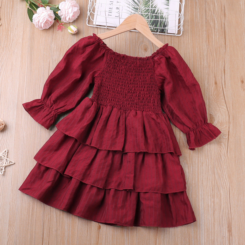 Baby Kid Girls Solid Color Dresses Wholesale 22120265