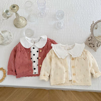 Load image into Gallery viewer, Baby Girls Solid Color Crochet Cardigan Wholesale 221202658
