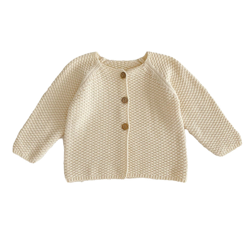 Baby Kid Unisex Solid Color Crochet Cardigan Wholesale 221202659