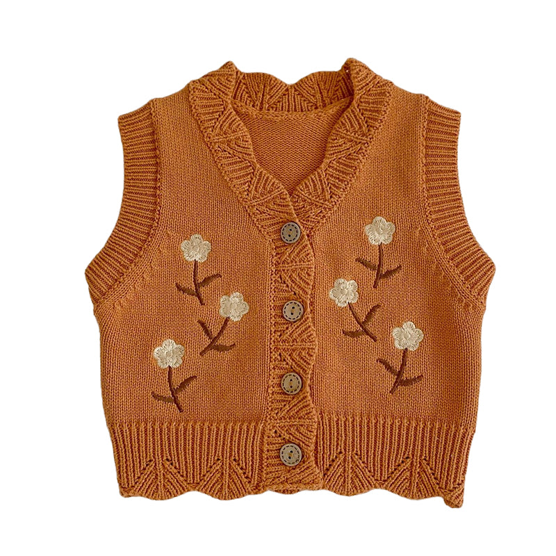 Baby Kid Girls Flower Crochet Embroidered Cardigan Wholesale 221202662